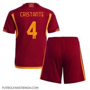 AS Roma Bryan Cristante #4 Primera Equipación Niños 2023-24 Manga Corta (+ Pantalones cortos)
